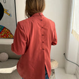 Coral button back blazer
