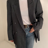 Grey double breasted blazer