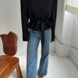 Belted blazer in Black