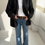 Contrasted blazer in solid grey and checkered (Express shipping)