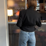 Belted cropped blazer