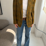 Checkered yellow retro blazer