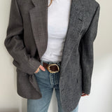 Silk grey and brown contrasted blazer