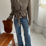 Belted blazer in Beige