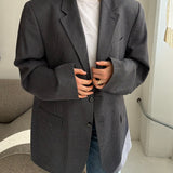Grey/blue houndstooth blazer