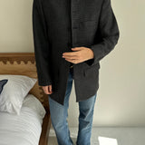 Blue houndsooth collarless jacket