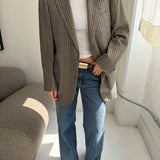 Checkered beige blazer