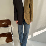Contrasted blazer in brown tones