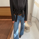 Belted blazer in Dark browns