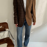 Contrasted blazer in brown tones