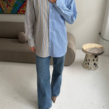 Colorful stripes and white with blue stripes contrasted shirt