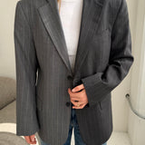Contrasted blazer in dark grey pinstriped and grey pinstriped  (Express shipping)