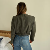 Green textured bomber jacket