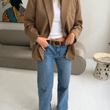 Terracota brown button back blazer