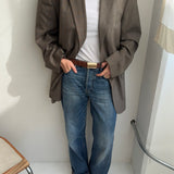 Pale grey and houndstooth two toned blazer