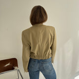Bomber jacket in beige wool