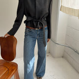Belted blazer in Dark grey