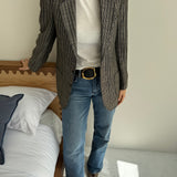 Black and white blazer