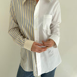 Contrasted shirt in yellow and white