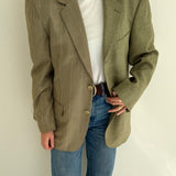 Green houndstooth and solid blazer