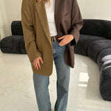 Contrasted blazer in houndstooth and brown (Express shipping)