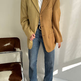 Contrasted blazer in coral tones