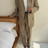 Pale subtle striped suit