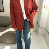 Coral button back blazer