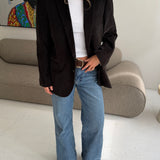 Stunning corduroy dark brown blazer with green undertones
