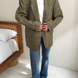 Vintage YSL blazer in green houndstooth