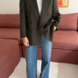 Dark green double-breasted Button back blazer