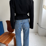 Belted blazer in Black