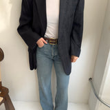 Dark blue contrasted blazer