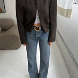 Bomber jacket in green heavy wool