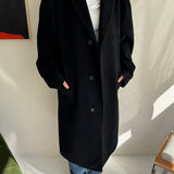 Heavy wool single breasted black coat