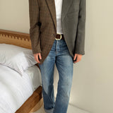 Green and brown toned contrasted blazer