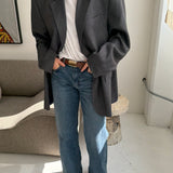 Grey/blue houndstooth blazer