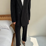 Black double breasted suit