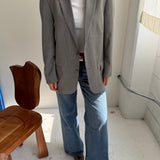 Light grey pinstriped button back blazer