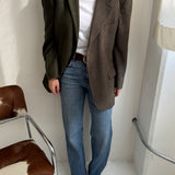 Contrasted blazer in green tones