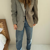 Beautiful structured herringbone and plaid blazer