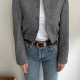 Pale grey wool bomber
