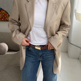Speckered pale yellow blazer