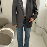 Contrasted blazer in dark grey pinstriped and grey pinstriped  (Express shipping)