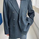 Blue pinstriped blazer in soft wool