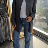 Stunning high neck collarless jacket