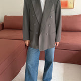 Green double-breasted Button back blazer