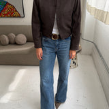 Bomber jacket in brown structured