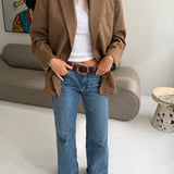 Terracota brown button back blazer