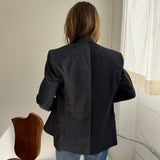 Contrasted blazer in Navy and grey checkered (Express shipping)